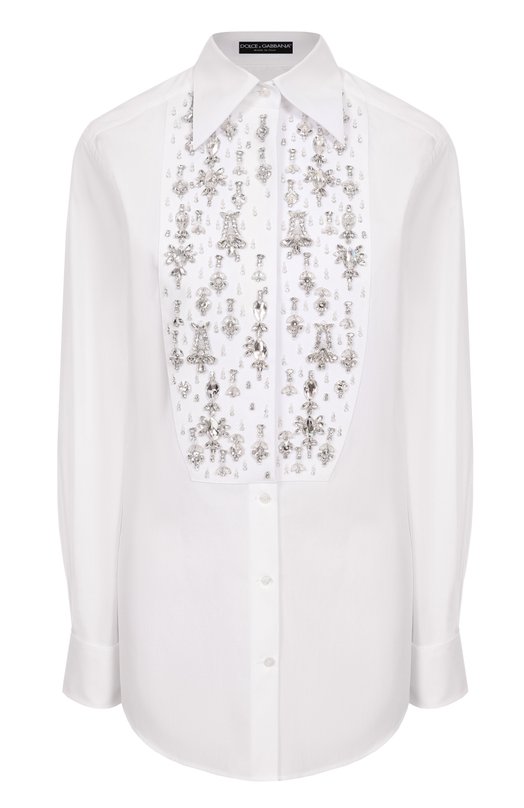 Хлопковая рубашка Dolce & Gabbana F5T16Z/FU5T9 Белый F5T16Z/FU5T9