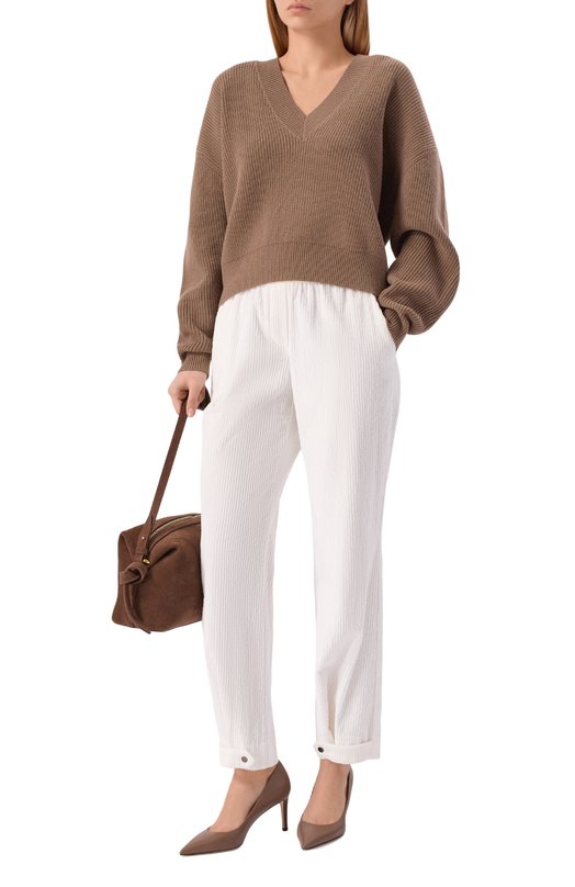 Хлопковые брюки Lorena Antoniazzi PA47A/5057 Белый  PA47A/5057 Фото 2