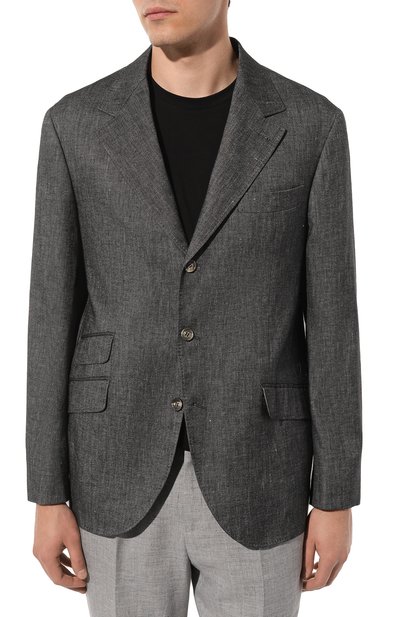 Пиджак изо льна и хлопка BRUNELLO CUCINELLI, арт. MS4577BWD, фото 3