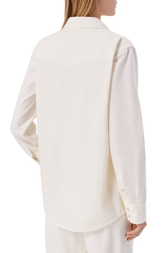 Джинсовая рубашка Nioki AG Adriano Goldschmied W0214-109/NI0KI-SHRUNKEN WESTERN SHIRT Кремовый  W0214-109/NI0KI-SHRUNKEN WESTERN SHIRT Фото 4
