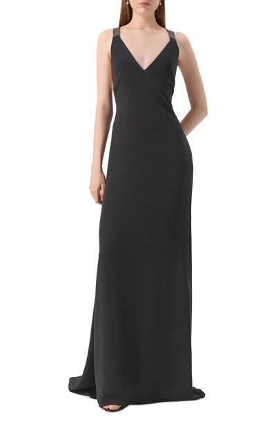 Платье из вискозы и шелка BRUNELLO CUCINELLI, арт. MG932AFS31, фото 3