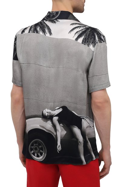 Рубашка из вискозы LIMITATO серого цвета по цене 38350 руб., арт. HEADING/SH0RT SLEEVE HIRT, фото 4 Рубашка из вискозы LIMITATO, арт. HEADING/SH0RT SLEEVE HIRT, фото 4