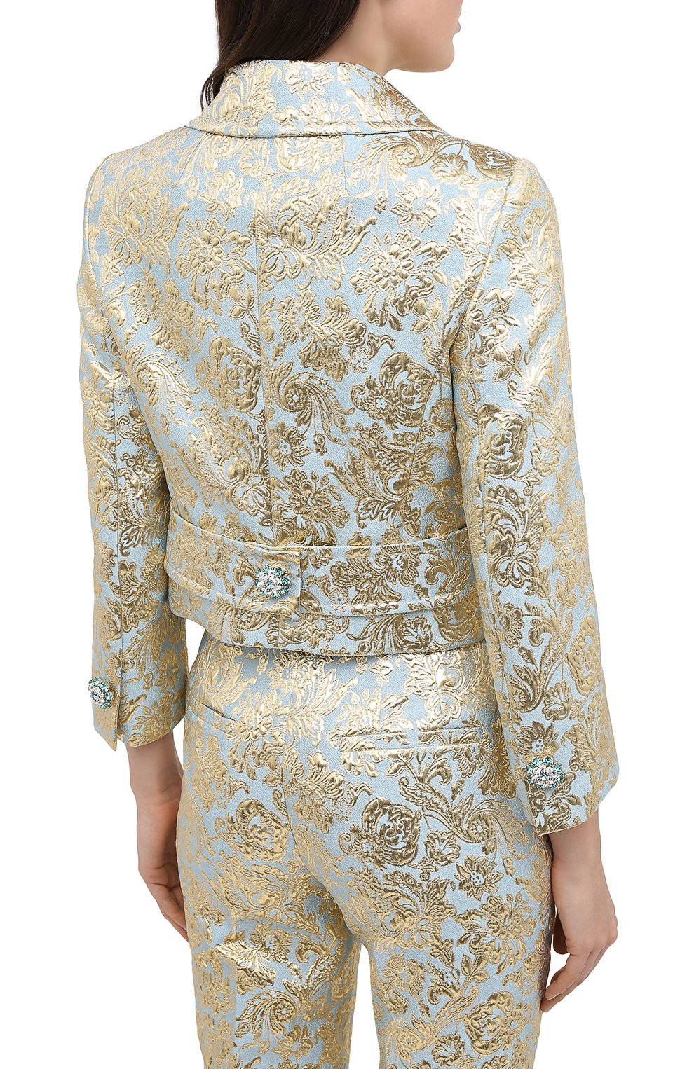 Жакет DOLCE & GABBANA голубого цвета по цене 310500 руб., арт. F26ALZ/HJMLB, фото 4 Жакет DOLCE & GABBANA, арт. F26ALZ/HJMLB, фото 4