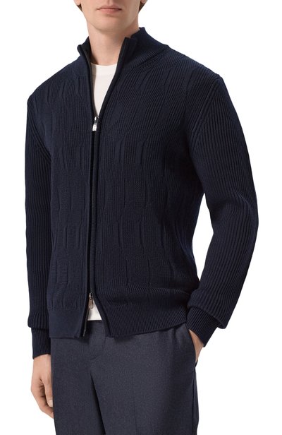 Шерстяной кардиган CORNELIANI темно-синего цвета по цене 115500 руб., арт. 28M586/2A25158, фото 3 Шерстяной кардиган CORNELIANI, арт. 28M586/2A25158, фото 3
