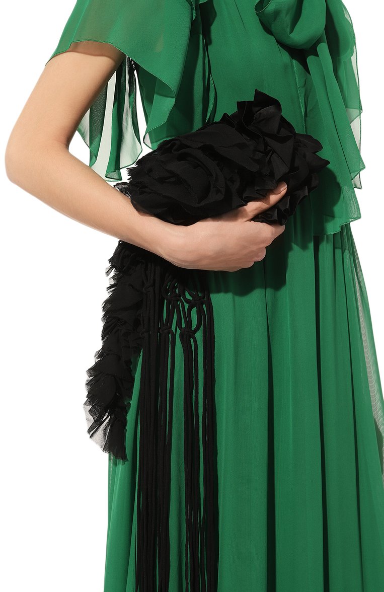 Женский клатч DRIES VAN NOTEN черного цвета, арт. 231-031521-804 | Фото 2 (Материал: Текстиль; Размер: mini; Женское Кросс-КТ: Клатч-клатчи)