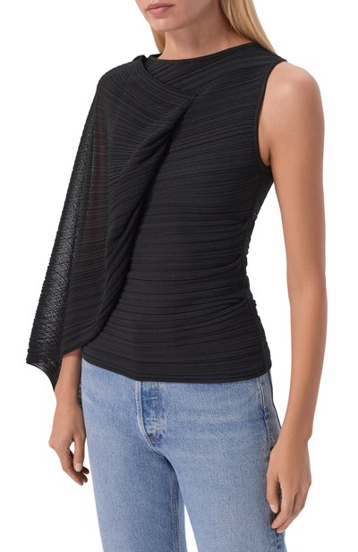 Топ из вискозы BALMAIN черного цвета по цене 209500 руб., арт. HF1AK050/KK08, фото 3 Топ из вискозы BALMAIN, арт. HF1AK050/KK08, фото 3