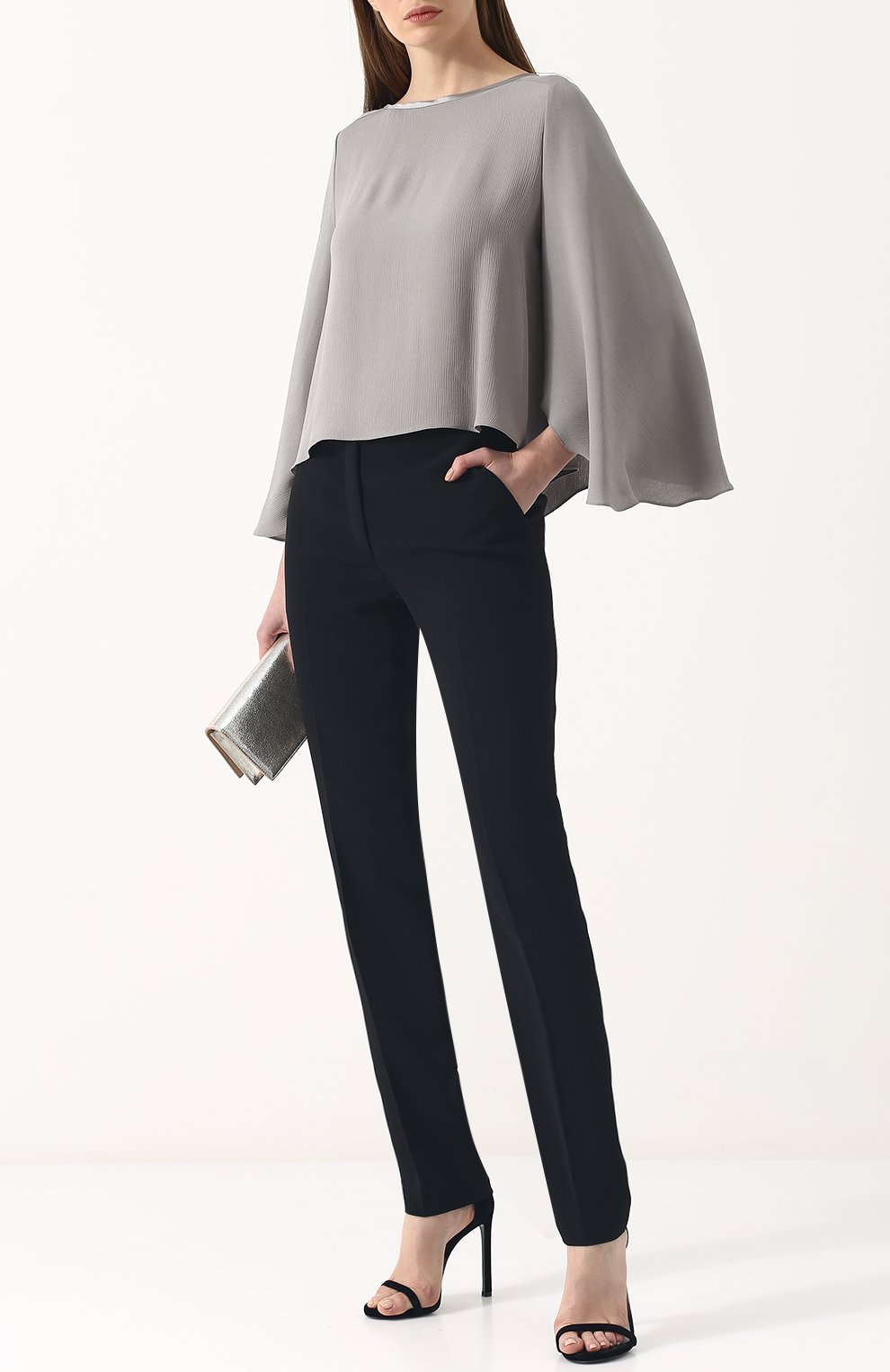 Однотонный топ свободного кроя с круглым вырезом GIORGIO ARMANI, арт. WAC58T/WA524, фото 2