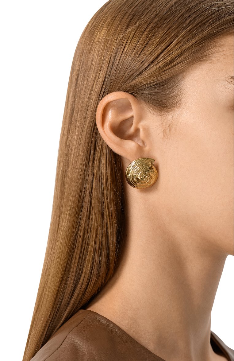 Женские серьги TOHUM золотого цвета, арт. THMSHL EARRINGS ARCHI S 01 GP/G0LD/M | Фото 2 (Региональные ограничения белый список (Axapta Mercury): Не проставлено; Нос: Не проставлено)