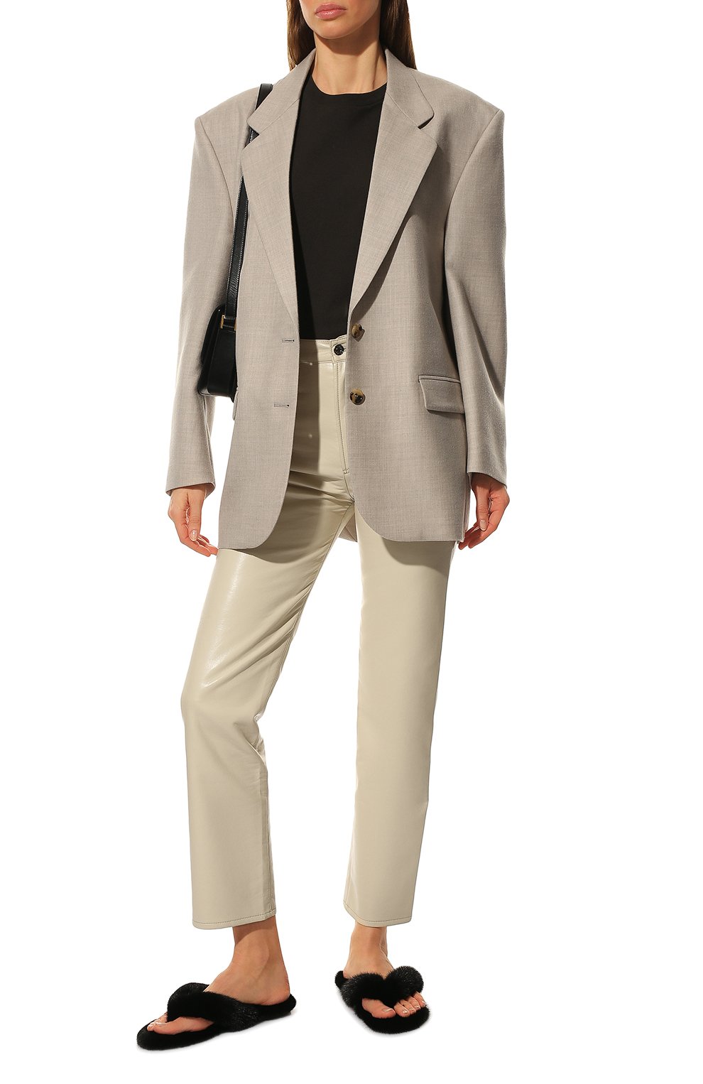 Шлепанцы из меха норки SAINT LAURENT, арт. 687618/E0E00, фото 2