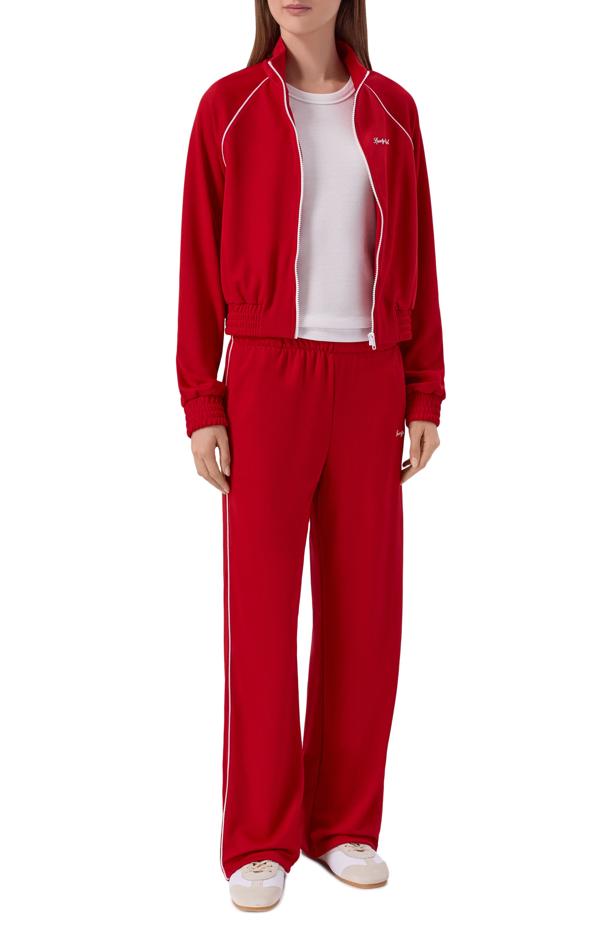 Брюки SPORTY AND RICH красного цвета по цене 35750 руб., арт. PA054710326RE33, фото 2 Брюки SPORTY AND RICH, арт. PA054710326RE33, фото 2
