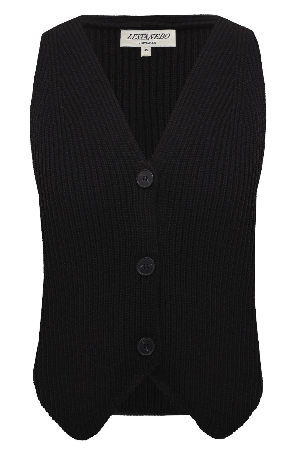 Жилет LESYANEBO черного цвета по цене 9400 руб., арт. FW22/KNIT008, фото 1 Жилет LESYANEBO, арт. FW22/KNIT008, фото 1