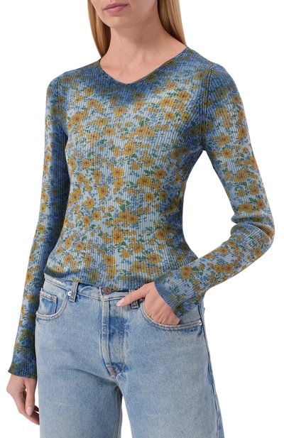 Хлопковый пуловер DIESEL голубого цвета по цене 59400 руб., арт. A23697/0EGED, фото 3 Хлопковый пуловер DIESEL, арт. A23697/0EGED, фото 3