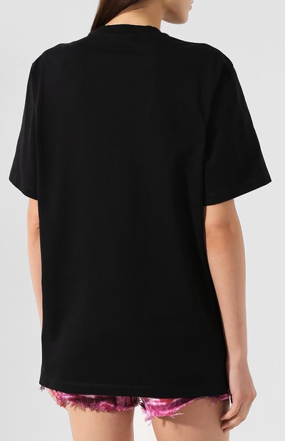Хлопковая футболка MSGM черного цвета по цене 12700 руб., арт. 2741MDM162 195797, фото 4 Хлопковая футболка MSGM, арт. 2741MDM162 195797, фото 4