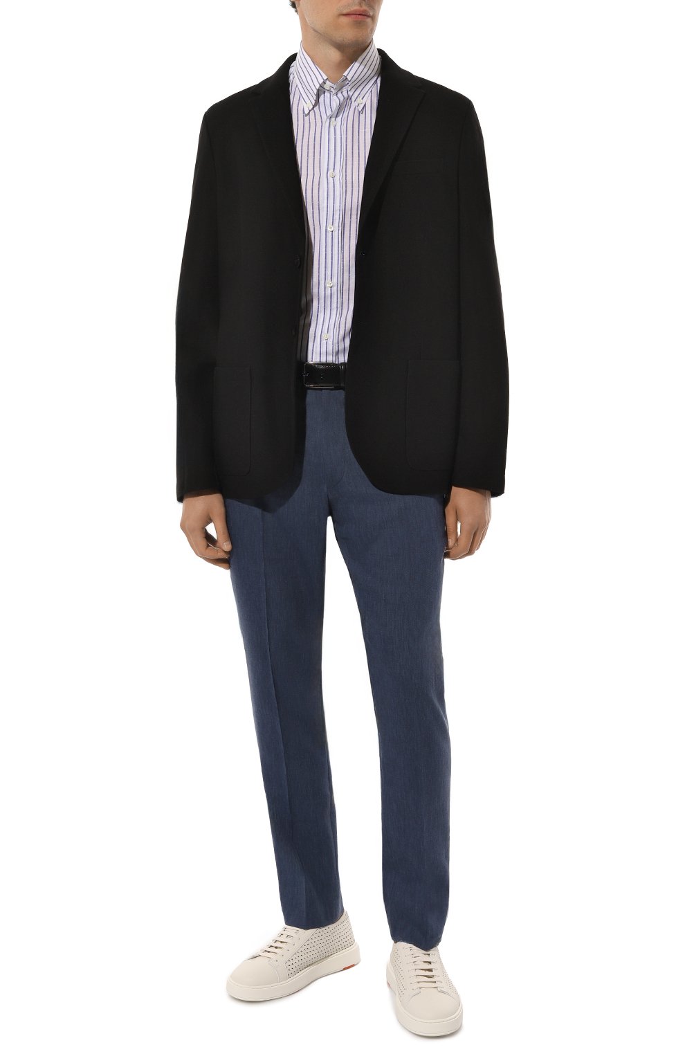 Рубашка из хлопка и льна BRUNELLO CUCINELLI, арт. MM6461716, фото 2