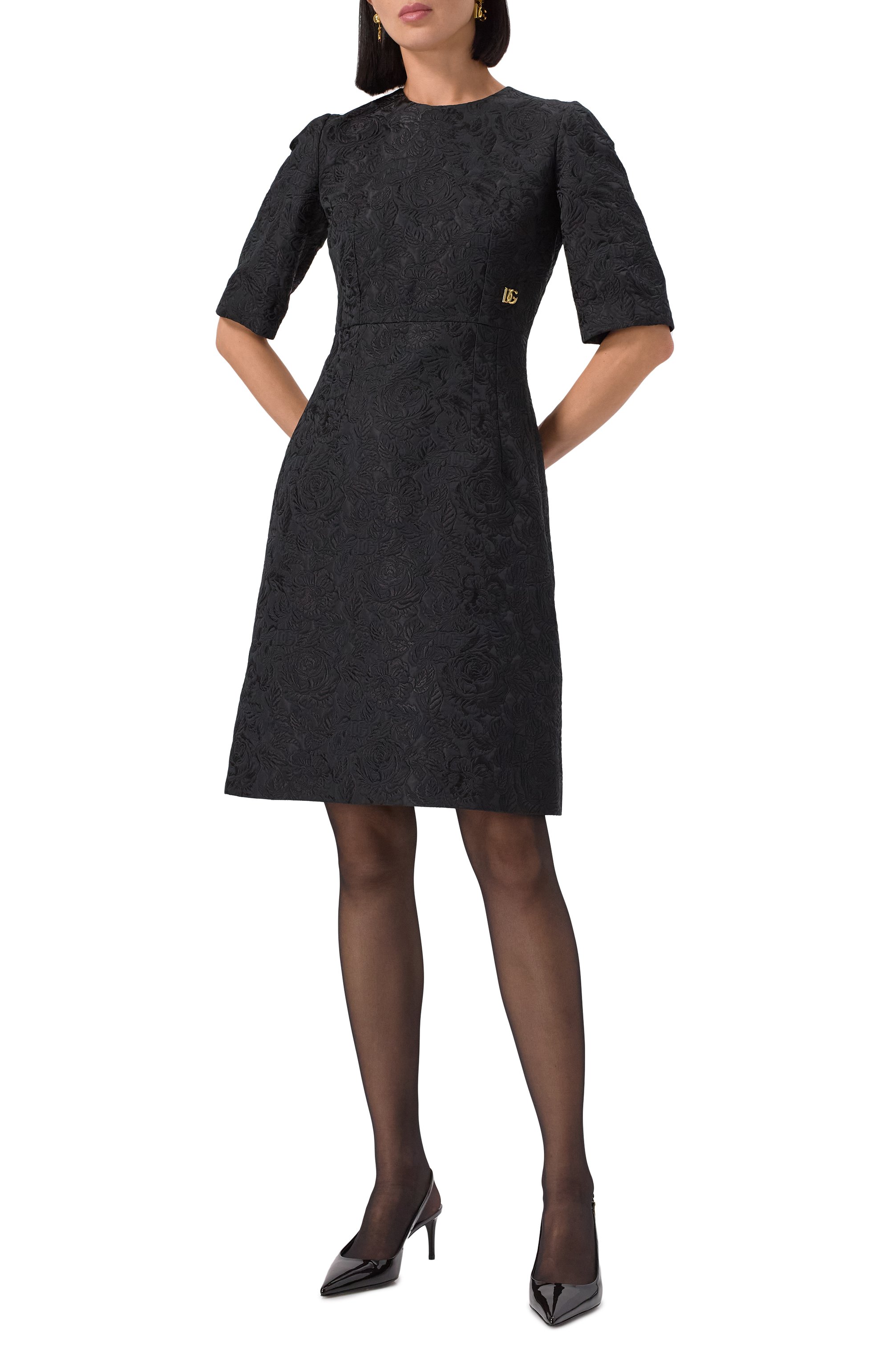 Платье из хлопка и шелка DOLCE & GABBANA, арт. F6ARLT/GDCSS, фото 3