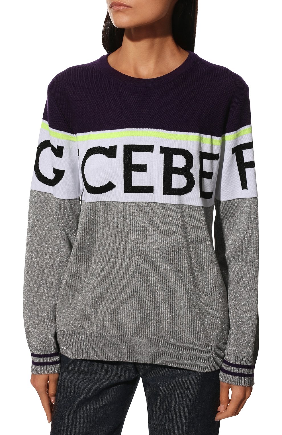 Пуловер из шерсти и вискозы ICEBERG серого цвета по цене 24400 руб., арт. 19I I2P0/A001/7388/0UTLET AW22-23, фото 3 Пуловер из шерсти и вискозы ICEBERG, арт. 19I I2P0/A001/7388/0UTLET AW22-23, фото 3