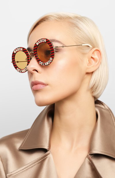 Солнцезащитные очки GUCCI красного цвета по цене 38700 руб., арт. GG0113 007, фото 2 Солнцезащитные очки GUCCI, арт. GG0113 007, фото 2