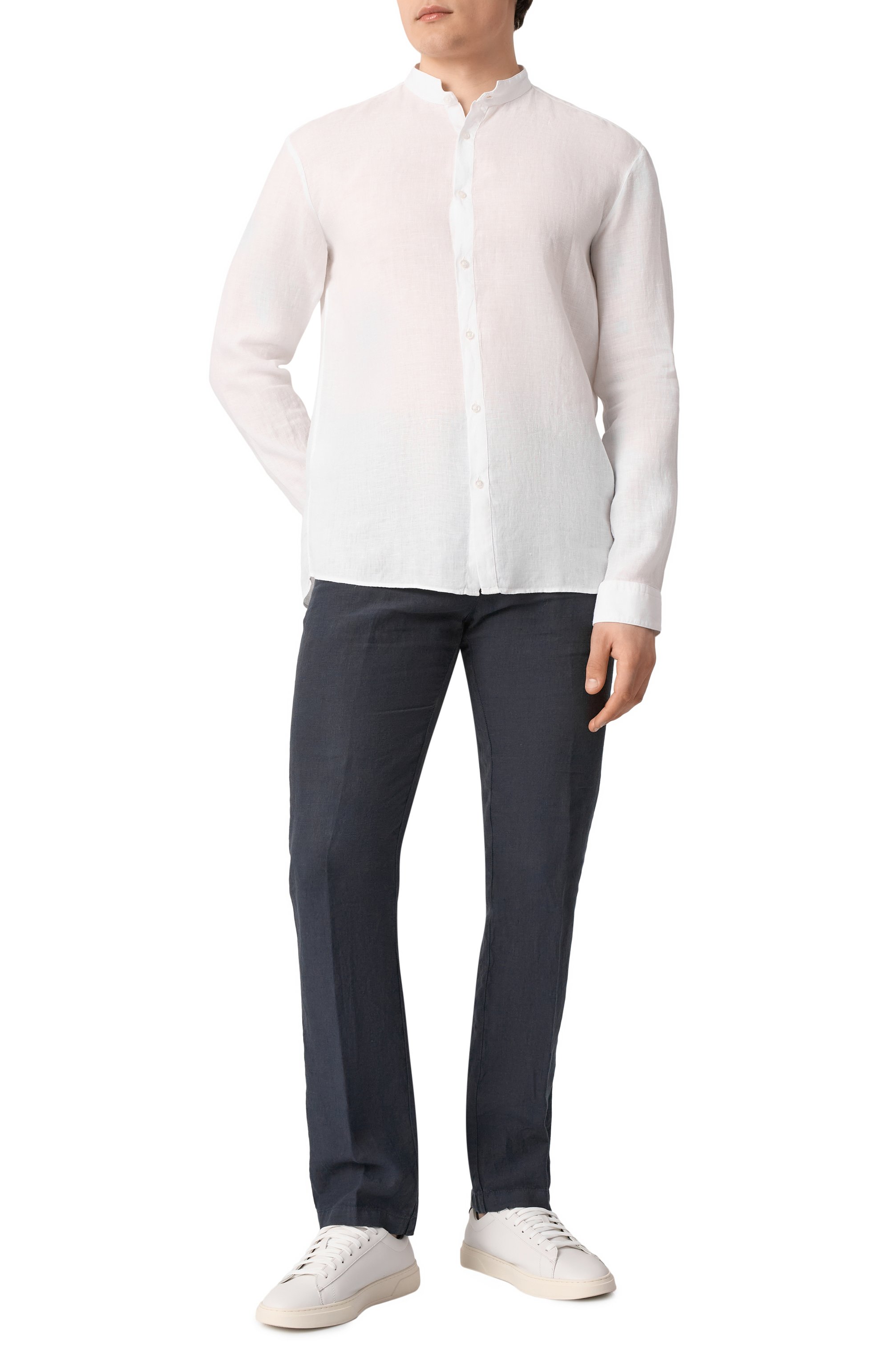 Льняная рубашка HUGO белого цвета по цене 14950 руб., арт. 50490740, фото 2 Льняная рубашка HUGO, арт. 50490740, фото 2