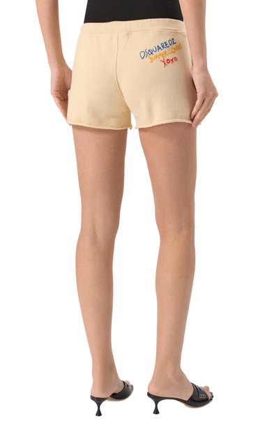 Хлопковые шорты DSQUARED2 кремового цвета по цене 33150 руб., арт. S73MU0239/S25140, фото 4 Хлопковые шорты DSQUARED2, арт. S73MU0239/S25140, фото 4