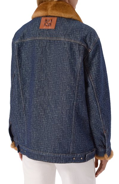 Джинсовая куртка с отделкой из норки FENDI, арт. FLF849/AW82, фото 4