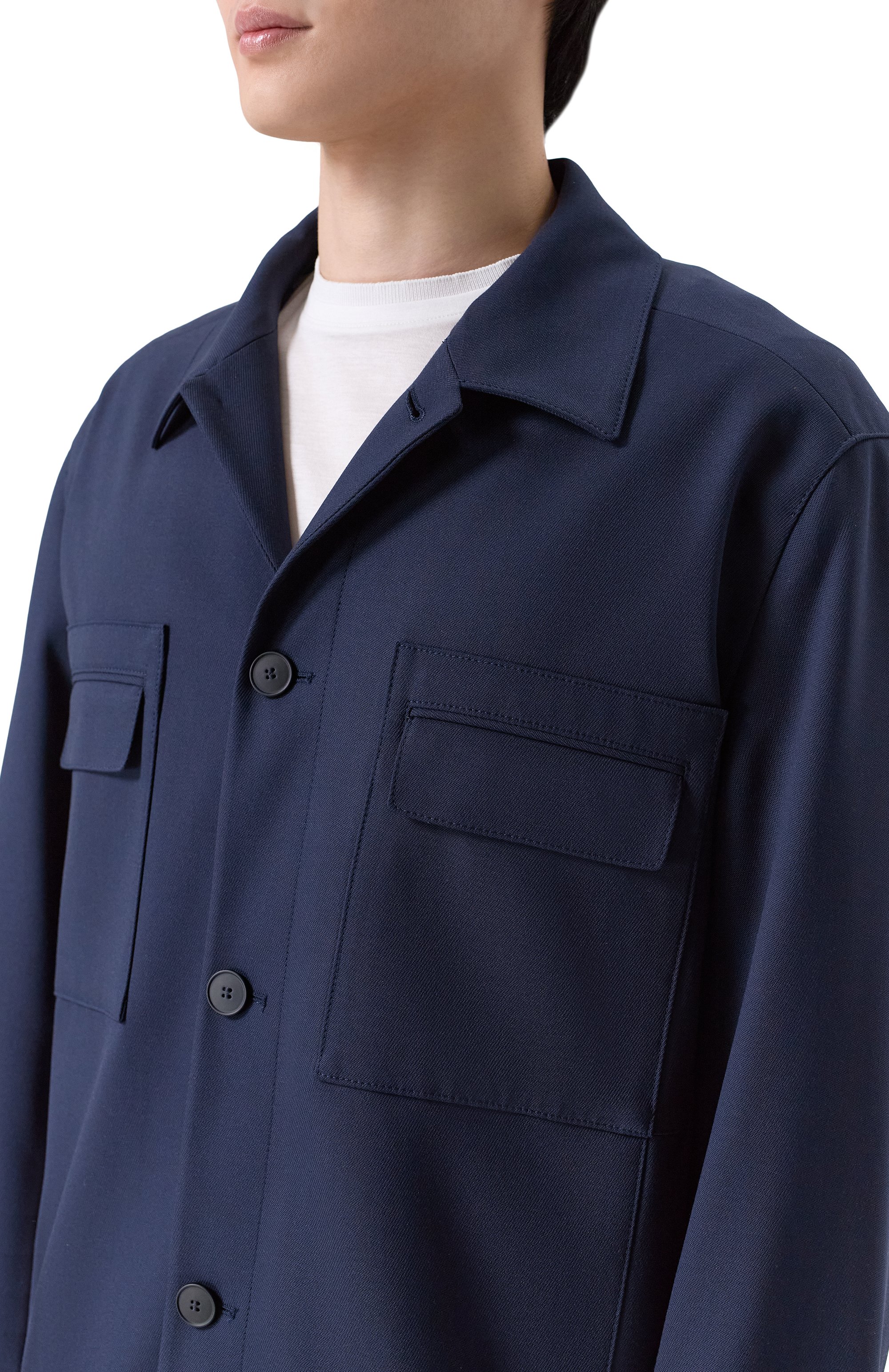 Куртка-рубашка HUGO темно-синего цвета по цене 43450 руб., арт. 50555258, фото 5 Куртка-рубашка HUGO, арт. 50555258, фото 5