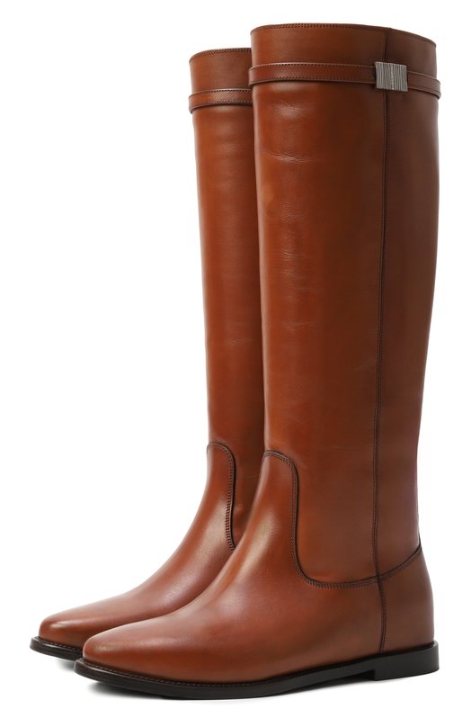 Кожаные сапоги Kiton D60812N0102402 Коричневый D60812N0102402