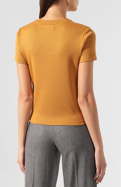 Хлопковая футболка MOUSSY желтого цвета по цене 6895 руб., арт. 025CSN80-1060, фото 4 Хлопковая футболка MOUSSY, арт. 025CSN80-1060, фото 4