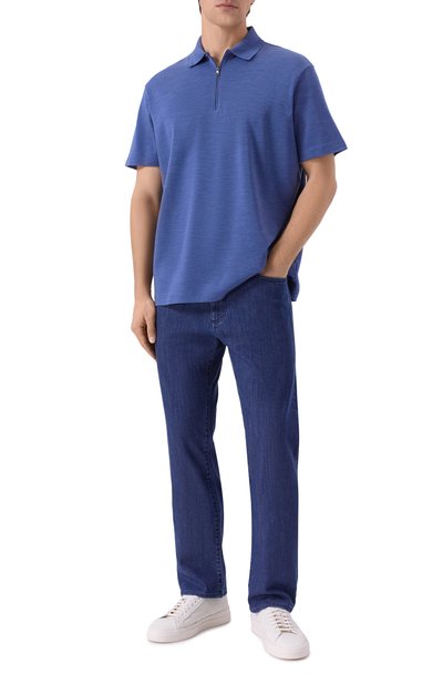 Поло из шерсти и шелка PAUL&SHARK синего цвета по цене 41400 руб., арт. 15311701, фото 2 Поло из шерсти и шелка PAUL&SHARK, арт. 15311701, фото 2