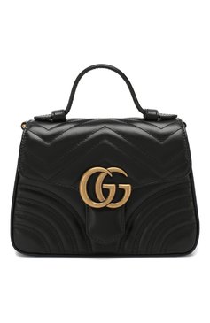 Женская сумка gg marmont GUCCI черного цвета, арт. 547260/DTDIT | Фото 1 (Сумки-технические: Сумки через плечо, Сумки top-handle; Материал внутренний: Не назначено; Материал: Натуральная кожа; Материал сплава: Проставлено; Размер: mini; Ремень/цепочка: На ремешке; Драгоценные камни: Проставлено)