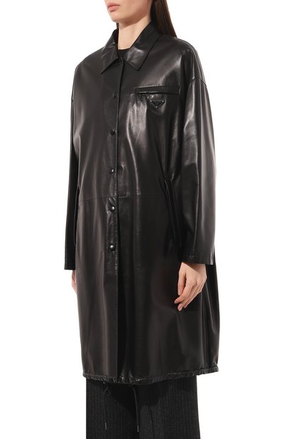 Кожаный плащ PRADA, арт. 56879-1RP0-F0002, фото 3