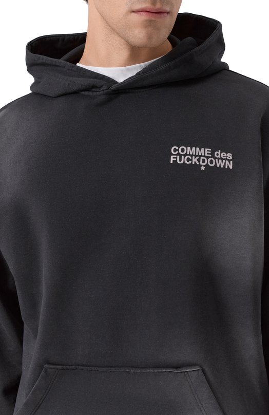 Хлопковое худи Comme des Fuckdown CFABM01740 Чёрный  CFABM01740 Фото 5