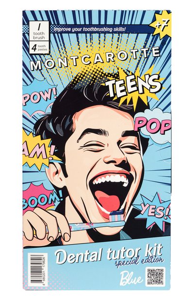 Голубой набор для обучения чистки зубов у подростков и детей 7+ MONTCAROTTE, арт. МСТ913