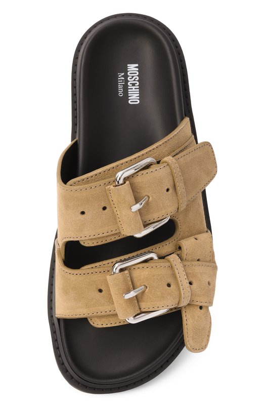 Замшевые шлепанцы Moschino MA28153G10/ME1 Бежевый  MA28153G10/ME1 Фото 6
