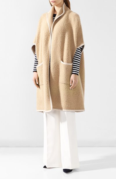 Шерстяное пончо BURBERRY бежевого цвета по цене 167500 руб., арт. 8007231, фото 3 Шерстяное пончо BURBERRY, арт. 8007231, фото 3