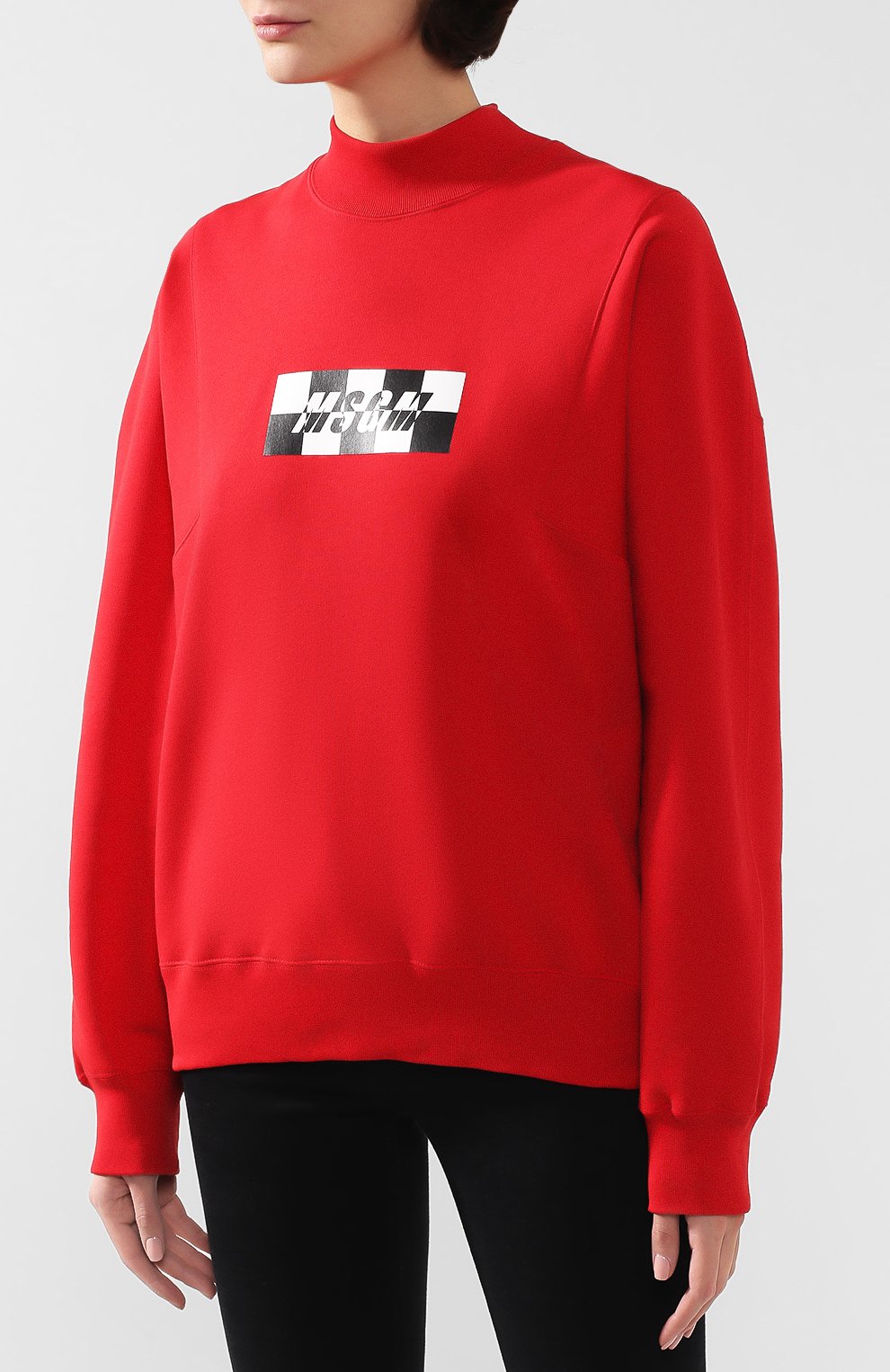 Хлопковый свитшот MSGM красного цвета по цене 15200 руб., арт. 2742MDM193 195799, фото 3 Хлопковый свитшот MSGM, арт. 2742MDM193 195799, фото 3