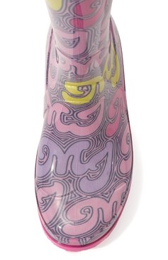 Детские резиновые сапоги MARC JACOBS (THE) розового цвета, арт. W19136/27-35 | Фото 4 (Материал внешний: Экокожа; Материал сплава: Проставлено; Нос: Не проставлено; Материал внутренний: Текстиль; Кросс-КТ: резиновые)