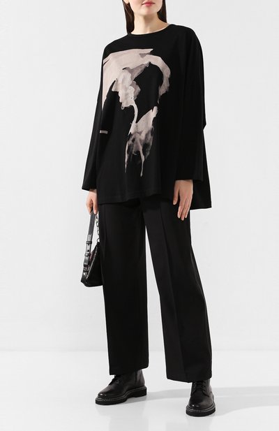 Хлопковый пуловер YOHJI YAMAMOTO разноцветного цвета по цене 31950 руб., арт. NC-T14-080, фото 2 Хлопковый пуловер YOHJI YAMAMOTO, арт. NC-T14-080, фото 2