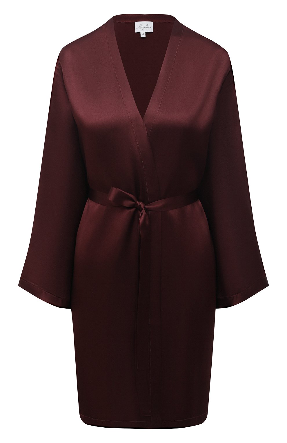 Шелковый халат MARJOLAINE бордового цвета по цене 55620 руб., арт. Laser, фото 1 Шелковый халат MARJOLAINE, арт. Laser, фото 1