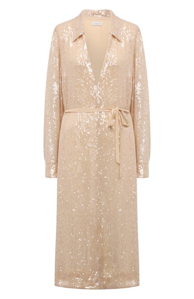 Женское платье из вискозы с отделкой пайетками DRIES VAN NOTEN, арт. 212-011039-3223