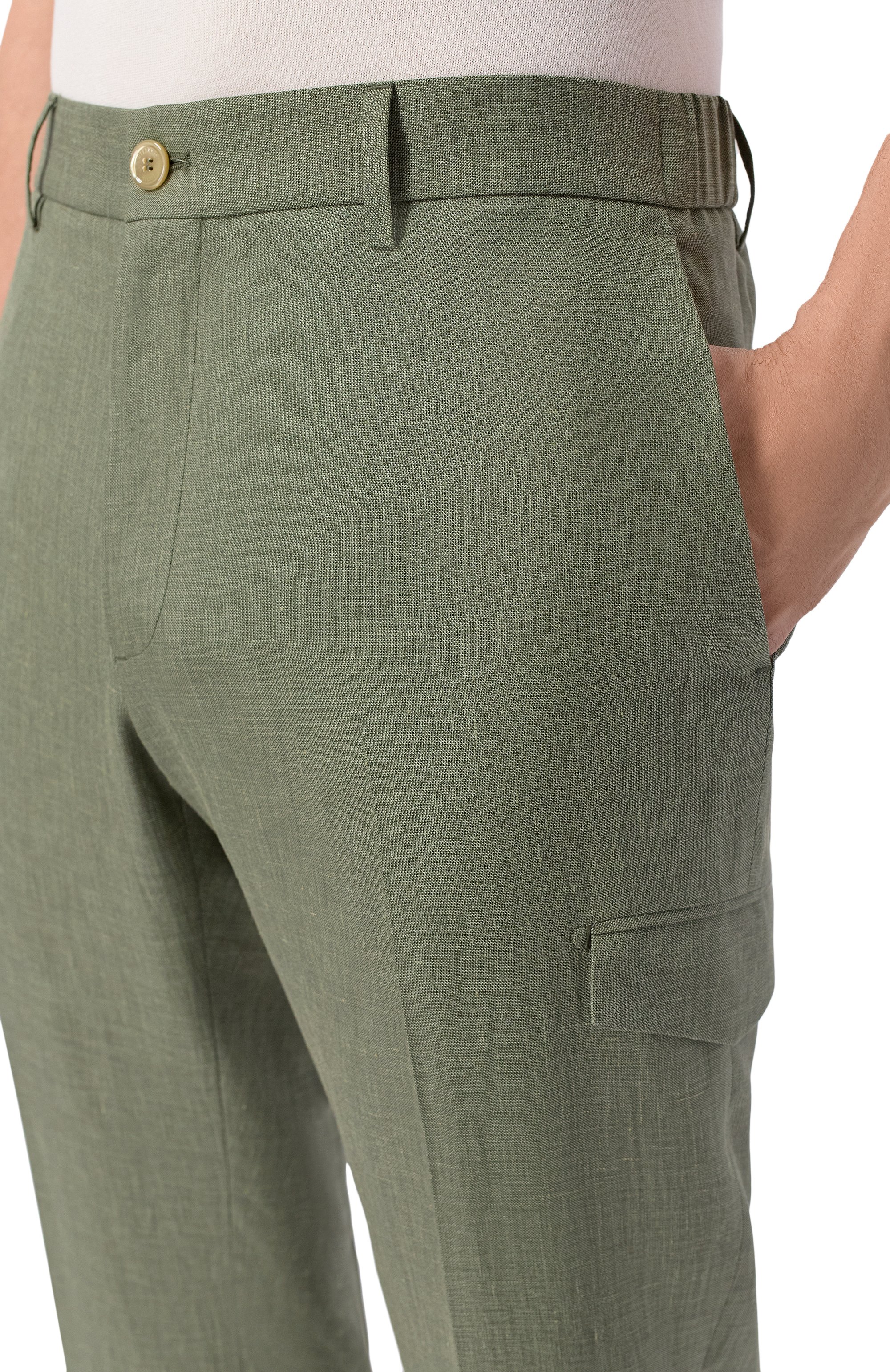 Брюки-карго изо льна и шерсти STEFANO RICCI, арт. M1T6100142/B127HA, фото 5