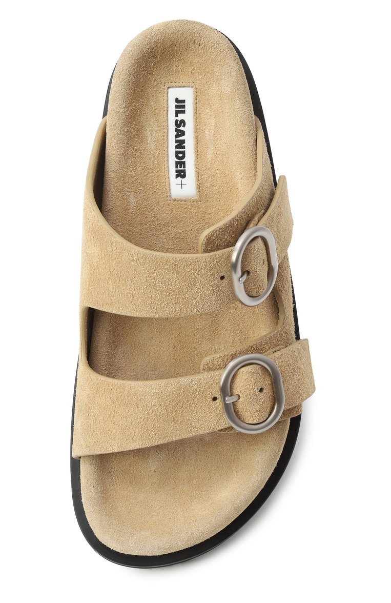 Женские замшевые шлепанцы JIL SANDER бежевого цвета, арт. J44WP0026-P8213 | Фото 6 (Автоматизация ТО: Проставлено; Материал внутренний: Натуральная кожа; Подошва: Платформа; Материал внешний: Натуральная кожа, Замша; Автоматизация состава: Проставлено)