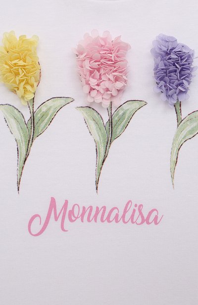 Хлопковая футболка MONNALISA, арт. 39A602, фото 3