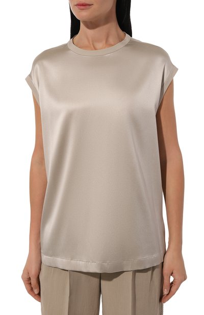 Атласный топ BRUNELLO CUCINELLI, арт. MPC59EH500, фото 3