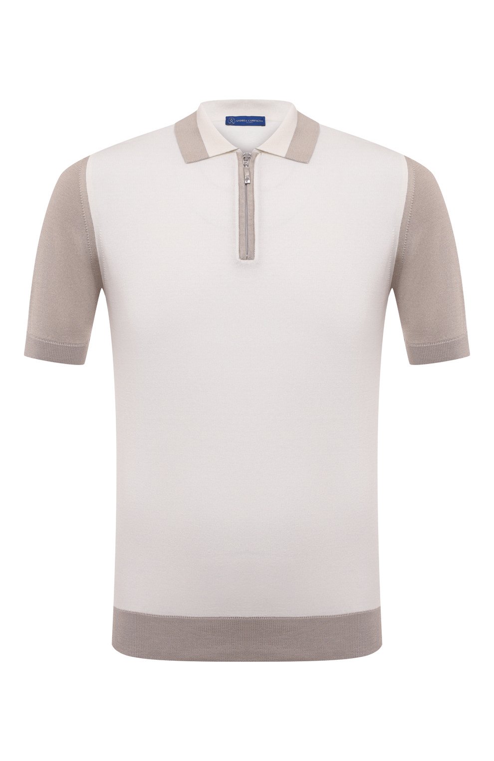 Поло из хлопка и шелка ANDREA CAMPAGNA, арт. SU23-93271SR-FL03, фото 1