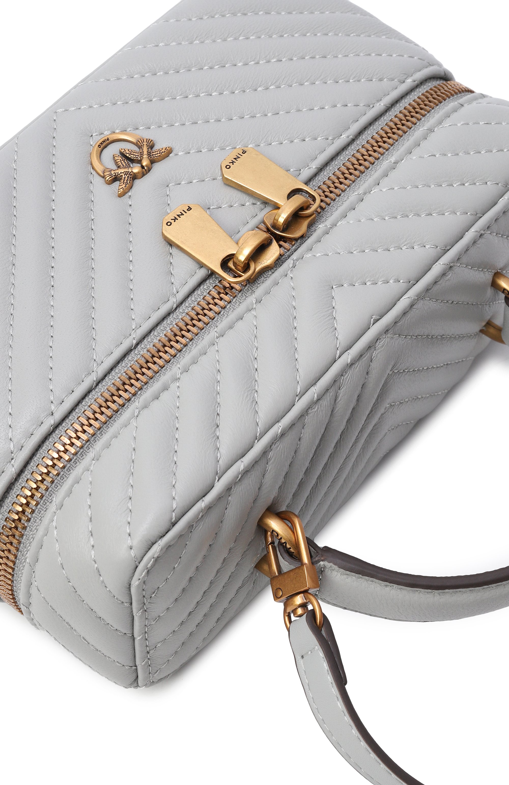 Сумка vanity mini PINKO светло-серого цвета по цене 26300 руб., арт. 106382/A0GK, фото 6 Сумка vanity mini PINKO, арт. 106382/A0GK, фото 6