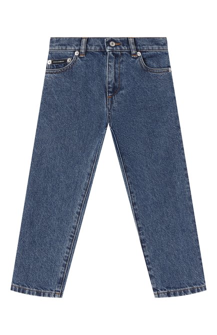 Детские джинсы DOLCE & GABBANA синего цвета, арт. L42F75/LDC25/2-6 | Фото 1 (Нос: Не проставлено; Материал сплава: Проставлено)