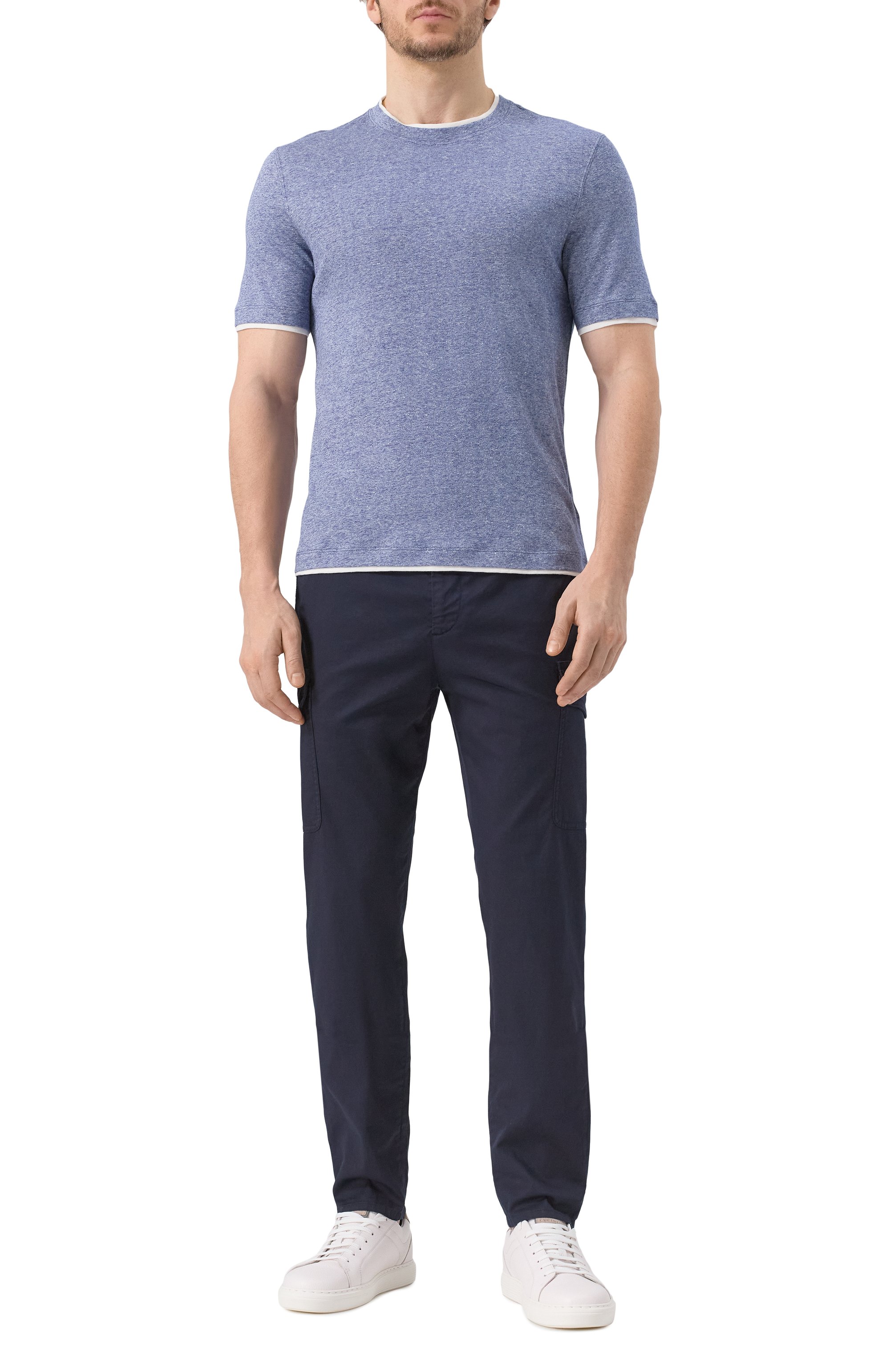 Футболка изо льна и хлопка BRUNELLO CUCINELLI, арт. MW8357427, фото 2