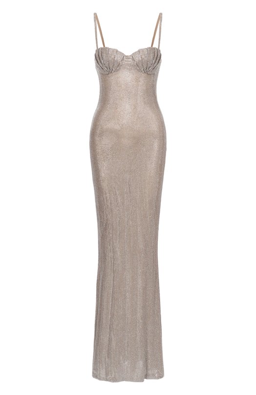 Платье с отделкой стразами Giuseppe di Morabito 06PSDR515FC 16316 Серебряный 06PSDR515FC 16316