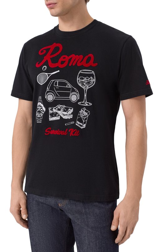 Хлопковая футболка MC2 Saint Barth ARN0001-02771I/ARN0TT Чёрный  ARN0001-02771I/ARN0TT Фото 3