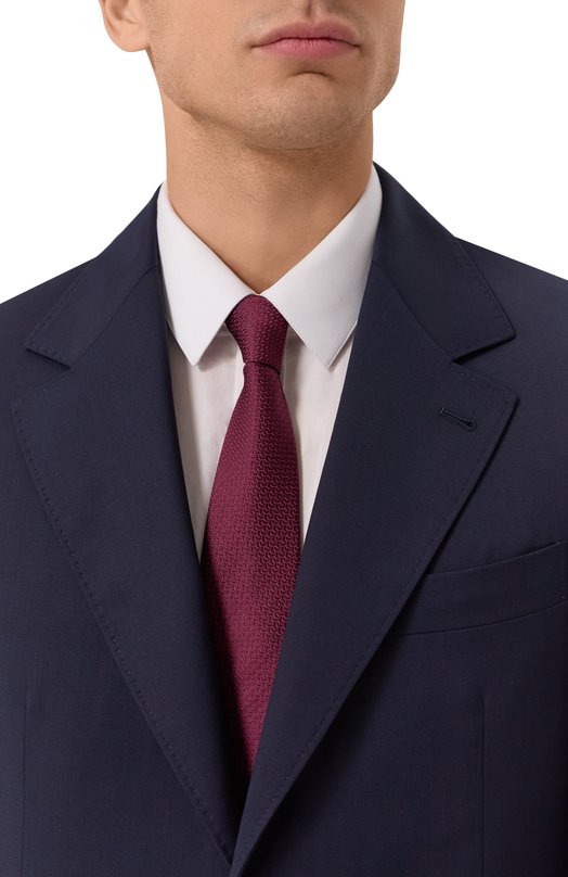 Шелковый галстук Canali 18/HJ04330 Бордовый  18/HJ04330 Фото 2
